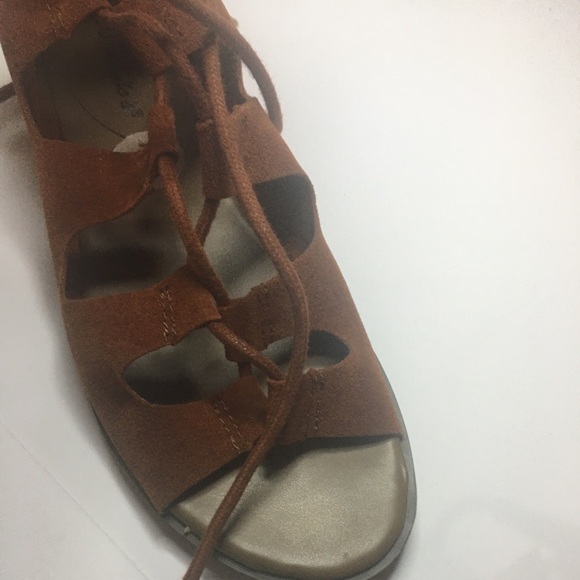 Breckelles burnt orange suede gladiator sandals - Picture 7 of 8